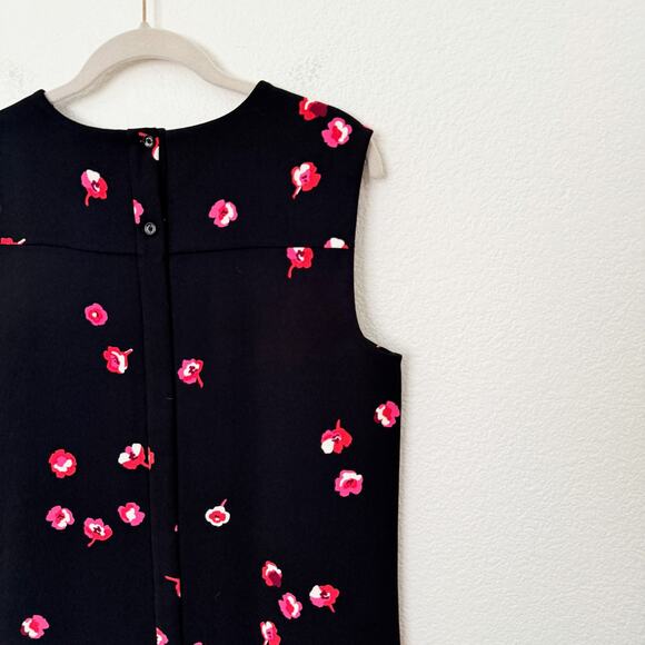 [Kate Spade New York] Black Cherry Blossom Floral Print Sleeveless Blouse Sz 10 - Picture 8 of 11